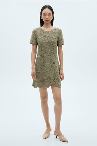 Robe maille crochet - Kaki