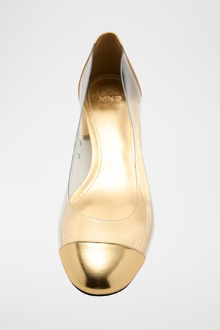 Chaussures à talons combinés en vinyle - Doré