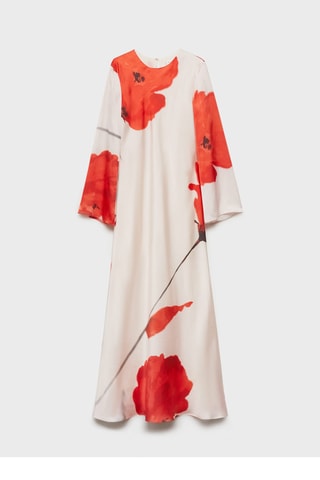 Robe satinée imprimé à fleurs - Rose