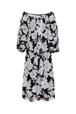 Robe bustier à fleurs - Noir
