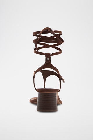 Sandales talon cuir et daim - Marron