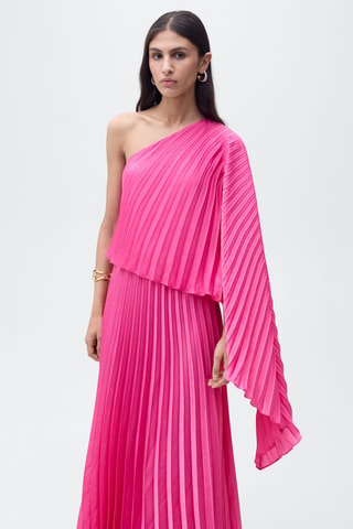 Robe longue cape évasée - Rose