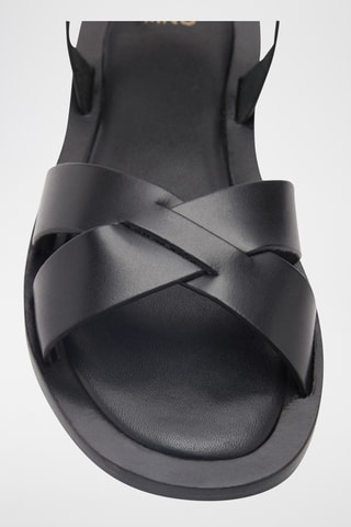 Sandales cuir bride et boucle - Noir