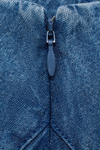 Jupe midi denim coutures - Bleu