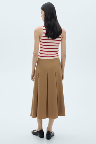 Crop top maille rayures - Rouge