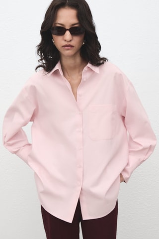 Chemise oversize poches - Rose
