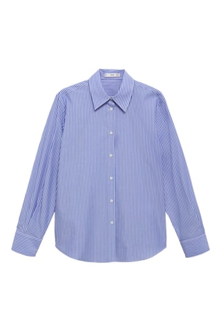 Chemise droite mélange coton et lyocell - Bleu