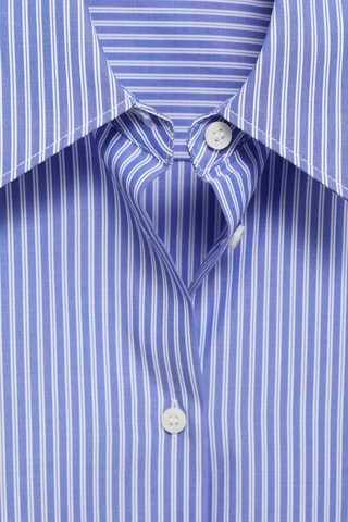 Chemise droite mélange coton et lyocell - Bleu