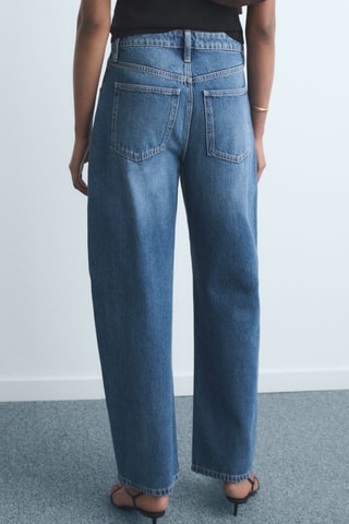 Jean barrel taille haute - Bleu