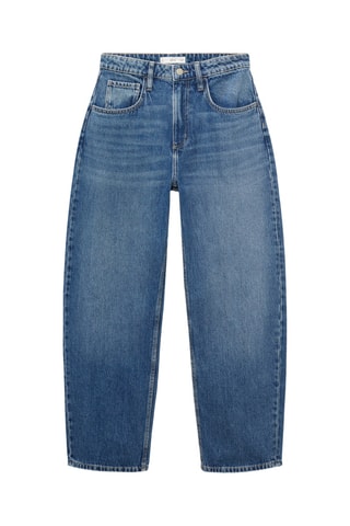 Jean barrel taille haute - Bleu
