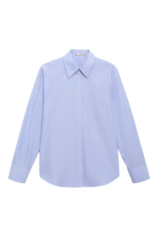 Chemise droite mélange coton et lyocell - Bleu