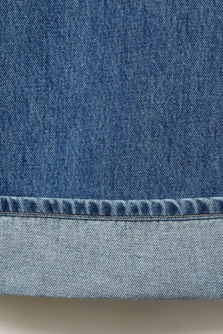 Jean large à revers - Bleu