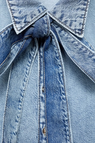 Chemise en jean nœud - Bleu