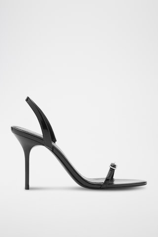 Sandales talon aiguille boucle - Noir