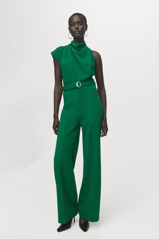 Combinaison longue asymétrique ceinture - Vert