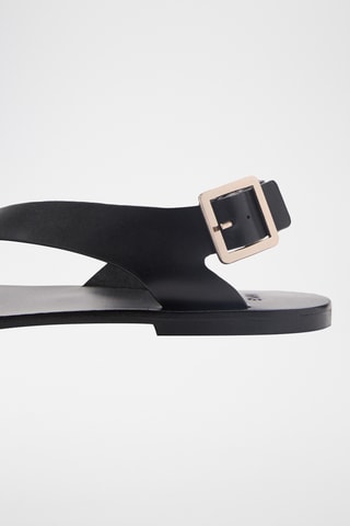 Sandales cuir lanière croisée - Noir