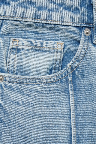 Jean large à revers - Bleu