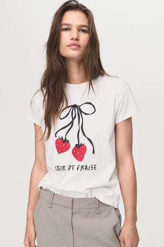 T-shirt en coton imprimé - Blanc
