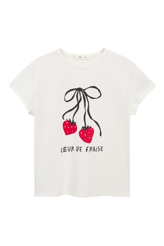 T-shirt en coton imprimé - Blanc