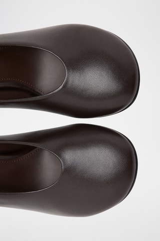 Chaussures à talon en cuir bout pointu - Marron