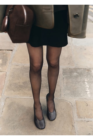 Chaussures à talon en cuir bout pointu - Marron
