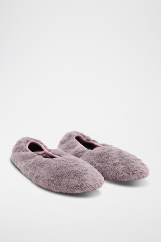 Ballerines fausse fourrure - Rouge