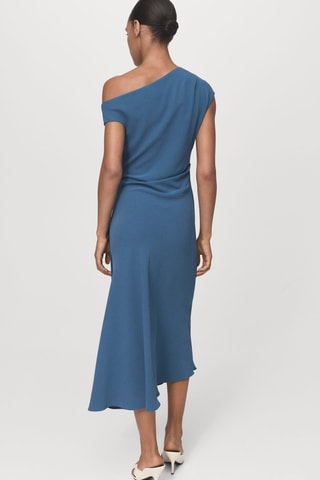 Robe midi asymétrique - Bleu