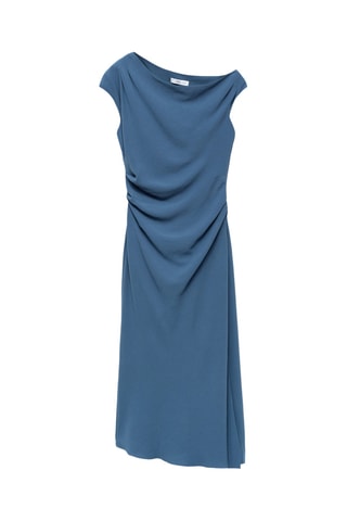 Robe midi asymétrique - Bleu