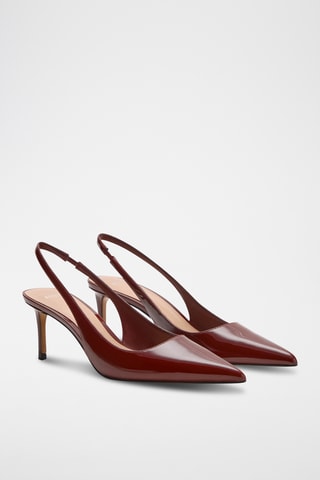 Chaussures à talon en cuir vernis - Bordeaux