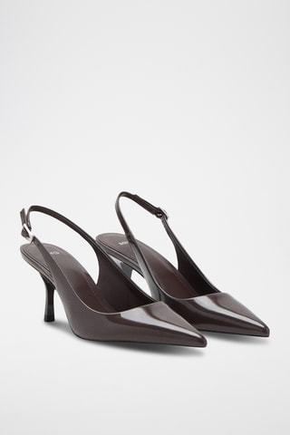 Chaussures à talon en cuir vernis - Gris