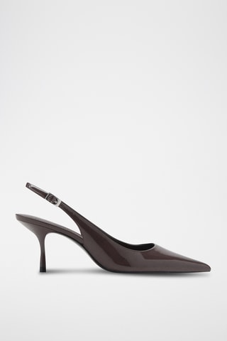 Chaussures à talon en cuir vernis - Gris