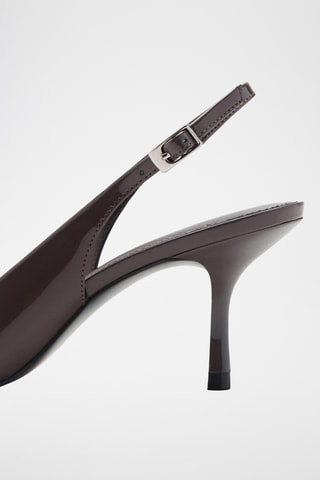Chaussures à talon en cuir vernis - Gris
