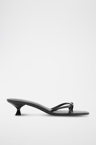 Sandales talon détail boucle - Noir