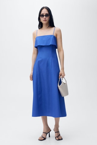 Robe coton évasée - Bleu