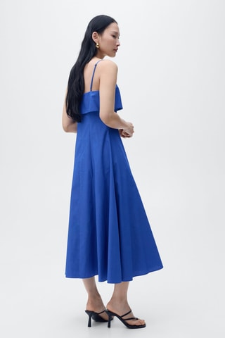 Robe coton évasée - Bleu