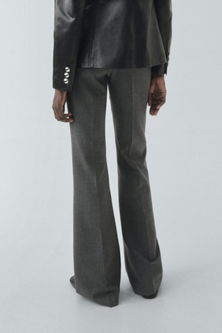 Pantalon droit avec ceinture - Gris