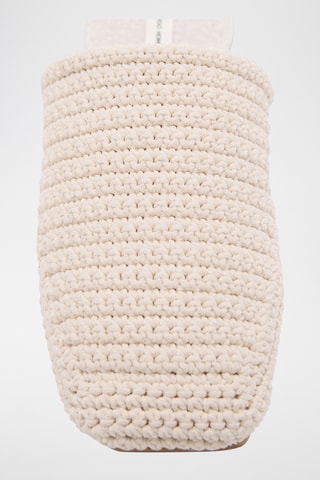 Chaussons ouverts à l'arrière crochet effet mouton - Blanc