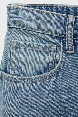 Jean barrel taille haute - Bleu
