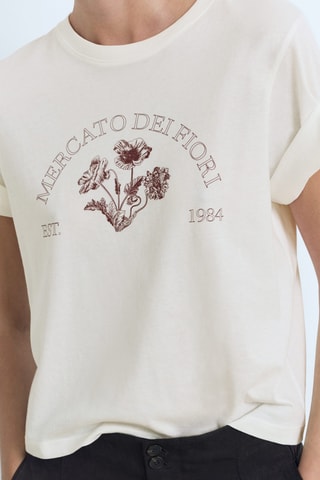 T-shirt en coton imprimé - Blanc