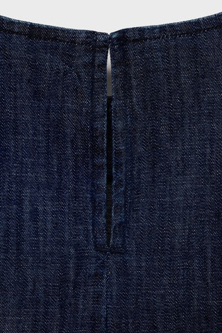 Top crop denim rinse wash - Bleu