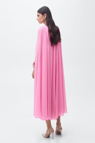 Robe cape évasée - Rose