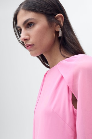 Robe cape évasée - Rose