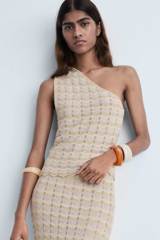 Top asymétrique Lurex - Bleu