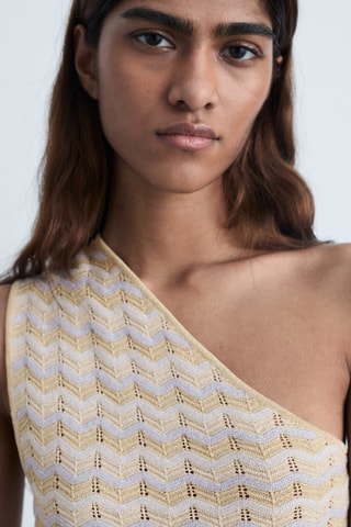Top asymétrique Lurex - Bleu
