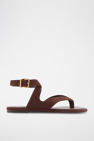 Sandales à lanières daim - Marron