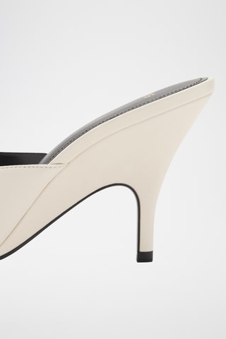 Sandales cuir à talon et lanières croisées - Blanc