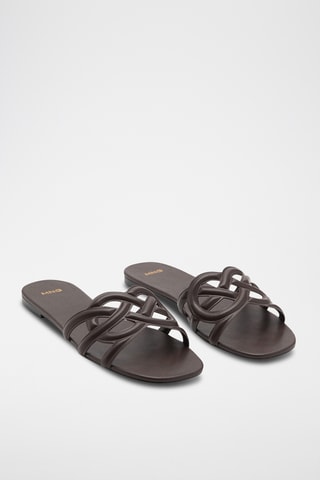 Sandales lanières croisées - Marron