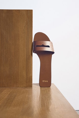 Sandales lanière cuir - Marron