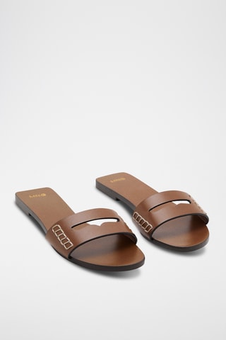 Sandales lanière cuir - Marron