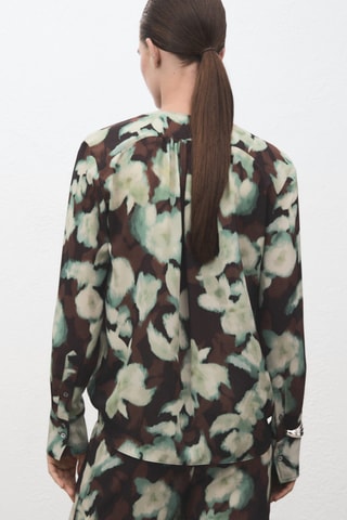 Blouse col en V à nœud - Vert